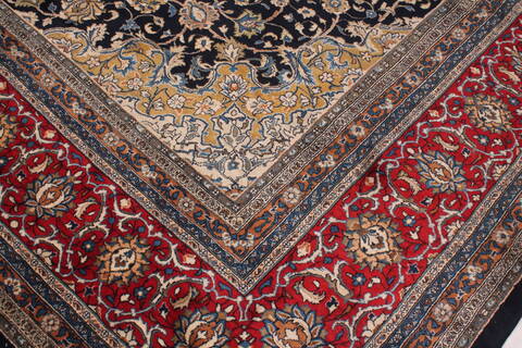 Kashan Blue Hand Knotted 104 X 140  Area Rug 400-17276 Image 7