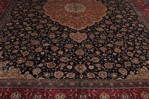 Kashan Blue Hand Knotted 104 X 140  Area Rug 400-17276 Image 9
