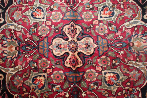 Mashad Blue Hand Knotted 102 X 1210  Area Rug 400-17277 Image 17
