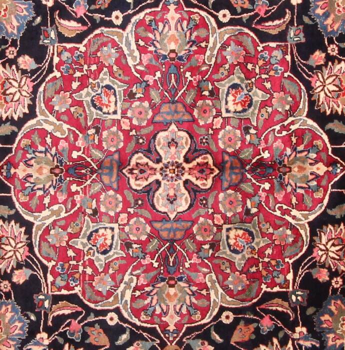 Mashad Blue Hand Knotted 102 X 1210  Area Rug 400-17277 Image 8