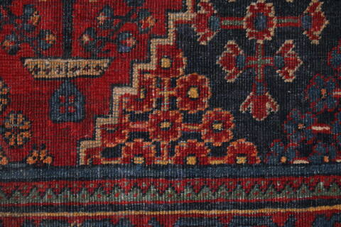 Joshaghan Red Hand Knotted 106 X 138  Area Rug 400-17278 Image 14
