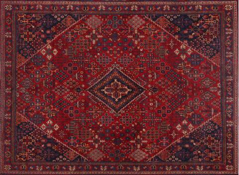 Joshaghan Red Hand Knotted 106 X 138  Area Rug 400-17278 Image 3