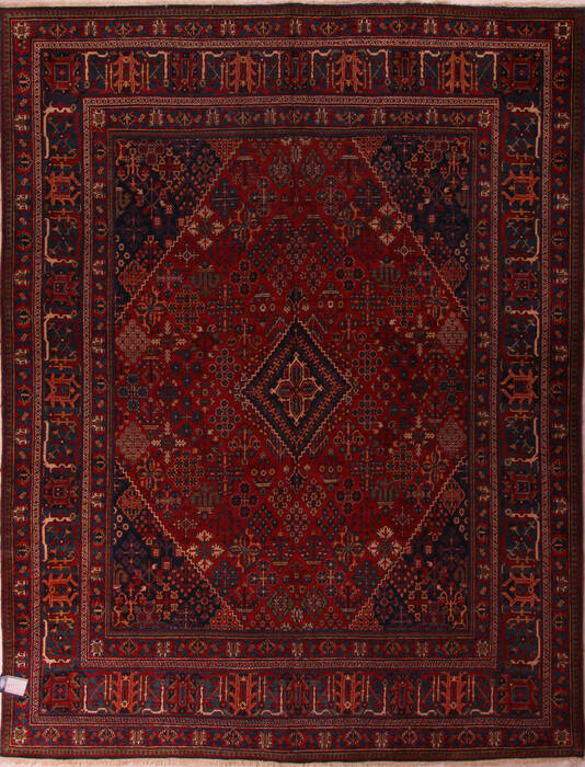 Joshaghan Red Hand Knotted 106 X 138  Area Rug 400-17278 Image 0