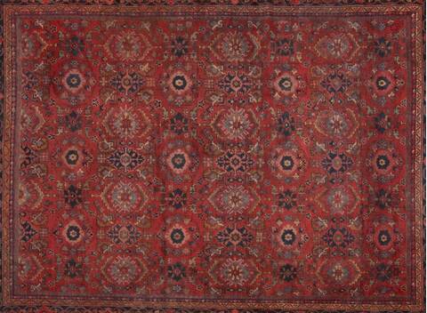 Mahal Red Hand Knotted 103 X 140  Area Rug 400-17279 Image 2