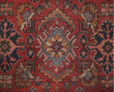 Mahal Red Hand Knotted 103 X 140  Area Rug 400-17279 Image 8