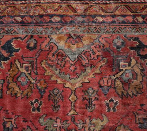 Mahal Red Hand Knotted 103 X 140  Area Rug 400-17279 Image 9