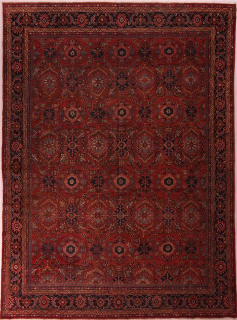 Mahal Red Hand Knotted 103 X 140  Area Rug 400-17279 Image 0
