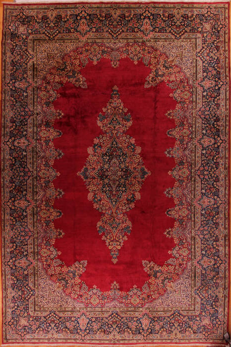 Kerman Red Hand Knotted 132 X 198  Area Rug 400-17281 Image 0