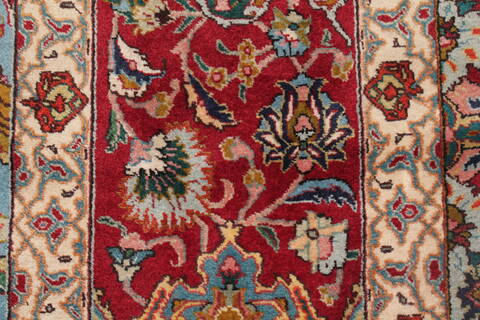Tabriz Blue Hand Knotted 115 X 160  Area Rug 400-17284 Image 11