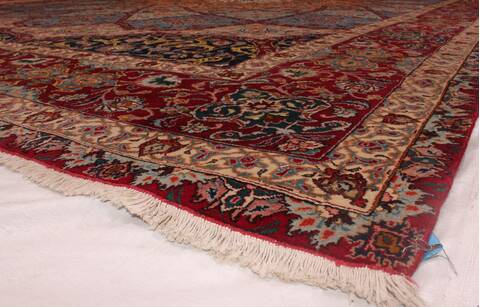 Tabriz Blue Hand Knotted 115 X 160  Area Rug 400-17284 Image 13