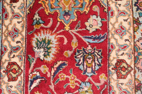 Tabriz Blue Hand Knotted 115 X 160  Area Rug 400-17284 Image 14