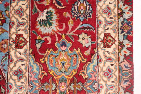 Tabriz Blue Hand Knotted 115 X 160  Area Rug 400-17284 Image 15