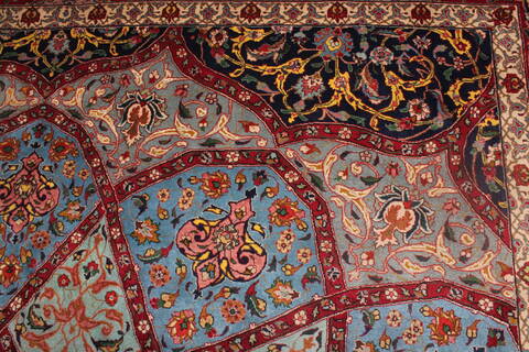 Tabriz Blue Hand Knotted 115 X 160  Area Rug 400-17284 Image 18