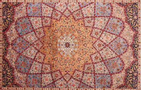 Tabriz Blue Hand Knotted 115 X 160  Area Rug 400-17284 Image 22