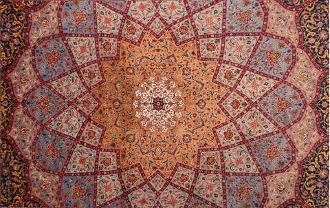 Tabriz Blue Hand Knotted 115 X 160  Area Rug 400-17284 Image 24