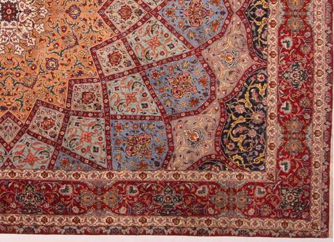 Tabriz Blue Hand Knotted 115 X 160  Area Rug 400-17284 Image 25
