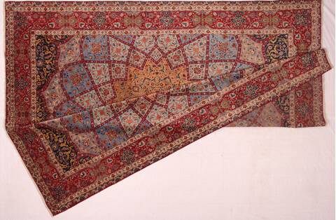 Tabriz Blue Hand Knotted 115 X 160  Area Rug 400-17284 Image 26