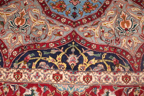 Tabriz Blue Hand Knotted 115 X 160  Area Rug 400-17284 Image 3