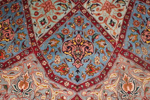 Tabriz Blue Hand Knotted 115 X 160  Area Rug 400-17284 Image 4