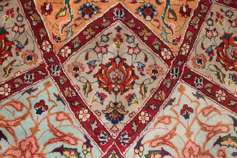 Tabriz Blue Hand Knotted 115 X 160  Area Rug 400-17284 Image 7