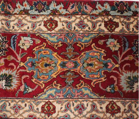 Tabriz Blue Hand Knotted 115 X 160  Area Rug 400-17284 Image 9