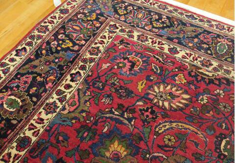 Mashad Purple Hand Knotted 121 X 196  Area Rug 400-17286 Image 29