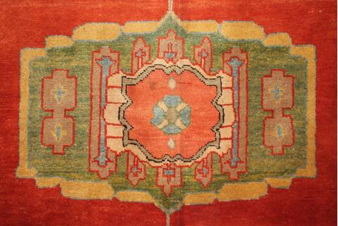 Heriz Blue Hand Knotted 131 X 165  Area Rug 400-17290 Image 13