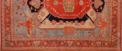 Heriz Blue Hand Knotted 131 X 165  Area Rug 400-17290 Image 18