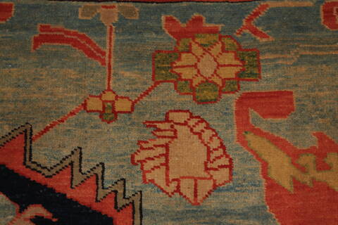 Heriz Blue Hand Knotted 131 X 165  Area Rug 400-17290 Image 6