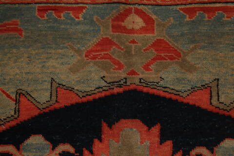 Heriz Blue Hand Knotted 131 X 165  Area Rug 400-17290 Image 7