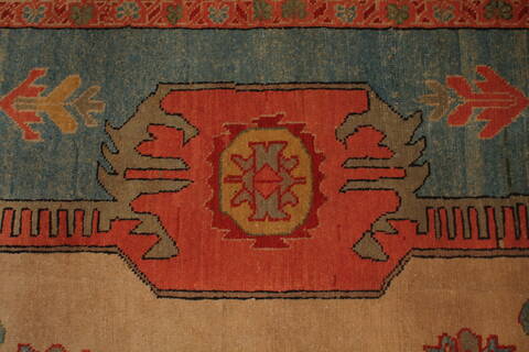 Heriz Blue Hand Knotted 131 X 165  Area Rug 400-17290 Image 8