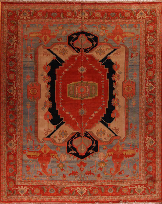 Heriz Blue Hand Knotted 131 X 165  Area Rug 400-17290 Image 0