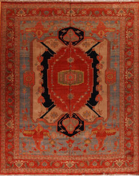 Persian Heriz Blue Rectangle 12x18 ft Wool Carpet 17290