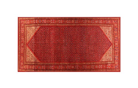 Malayer Red Hand Knotted 106 X 203  Area Rug 400-17292 Image 0