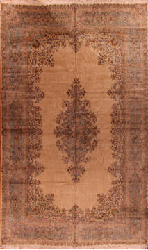 Persian Kerman Beige Rectangle 12x18 ft Wool Carpet 17295