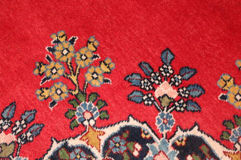 Tabriz Red Hand Knotted 119 X 147  Area Rug 400-17298 Image 10