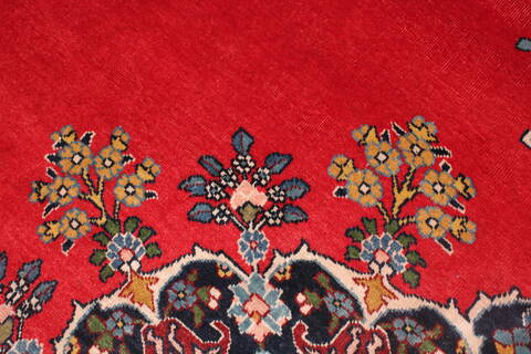 Tabriz Red Hand Knotted 119 X 147  Area Rug 400-17298 Image 11