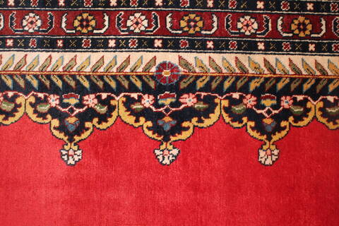 Tabriz Red Hand Knotted 119 X 147  Area Rug 400-17298 Image 13