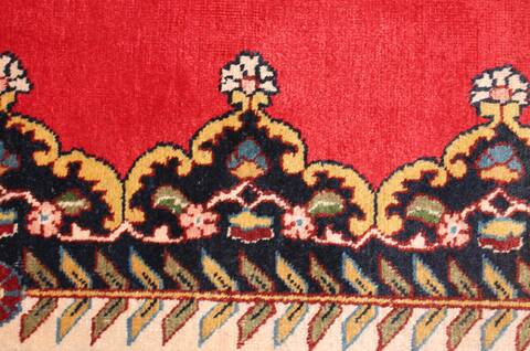 Tabriz Red Hand Knotted 119 X 147  Area Rug 400-17298 Image 14