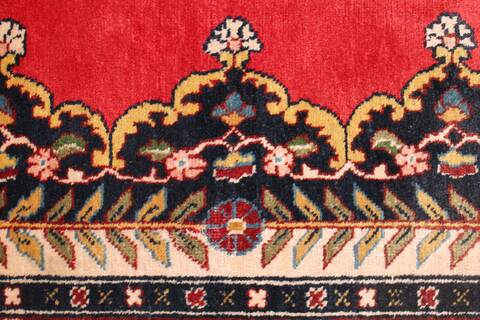 Tabriz Red Hand Knotted 119 X 147  Area Rug 400-17298 Image 15