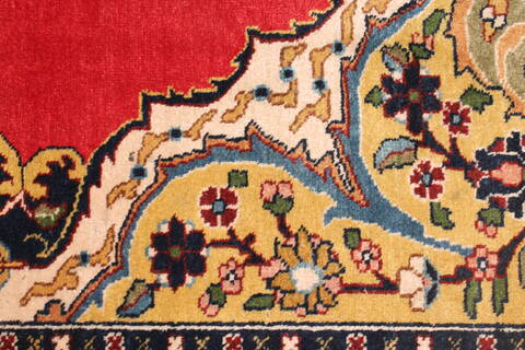 Tabriz Red Hand Knotted 119 X 147  Area Rug 400-17298 Image 16