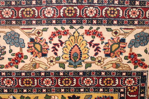 Tabriz Red Hand Knotted 119 X 147  Area Rug 400-17298 Image 19