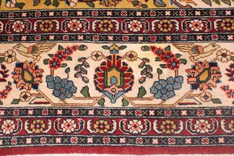 Tabriz Red Hand Knotted 119 X 147  Area Rug 400-17298 Image 20