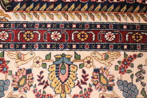 Tabriz Red Hand Knotted 119 X 147  Area Rug 400-17298 Image 22