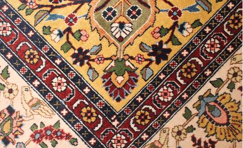 Tabriz Red Hand Knotted 119 X 147  Area Rug 400-17298 Image 23