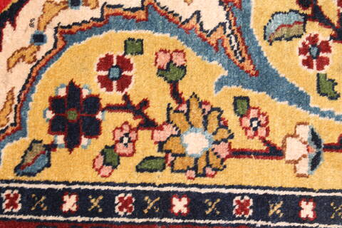 Tabriz Red Hand Knotted 119 X 147  Area Rug 400-17298 Image 29