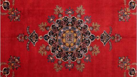 Tabriz Red Hand Knotted 119 X 147  Area Rug 400-17298 Image 35
