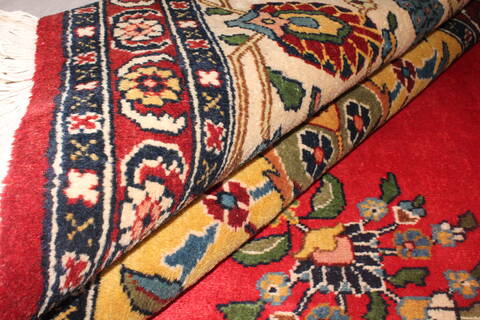 Tabriz Red Hand Knotted 119 X 147  Area Rug 400-17298 Image 6