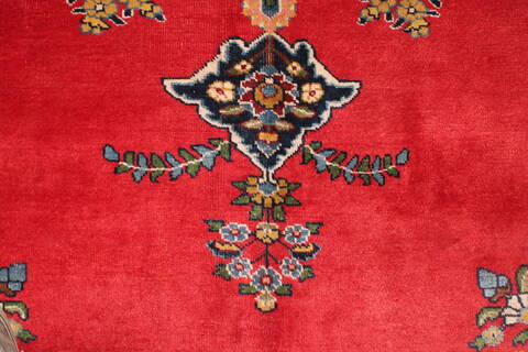 Tabriz Red Hand Knotted 119 X 147  Area Rug 400-17298 Image 9