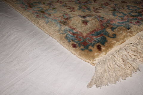 Kerman Beige Hand Knotted 126 X 182  Area Rug 400-17299 Image 4